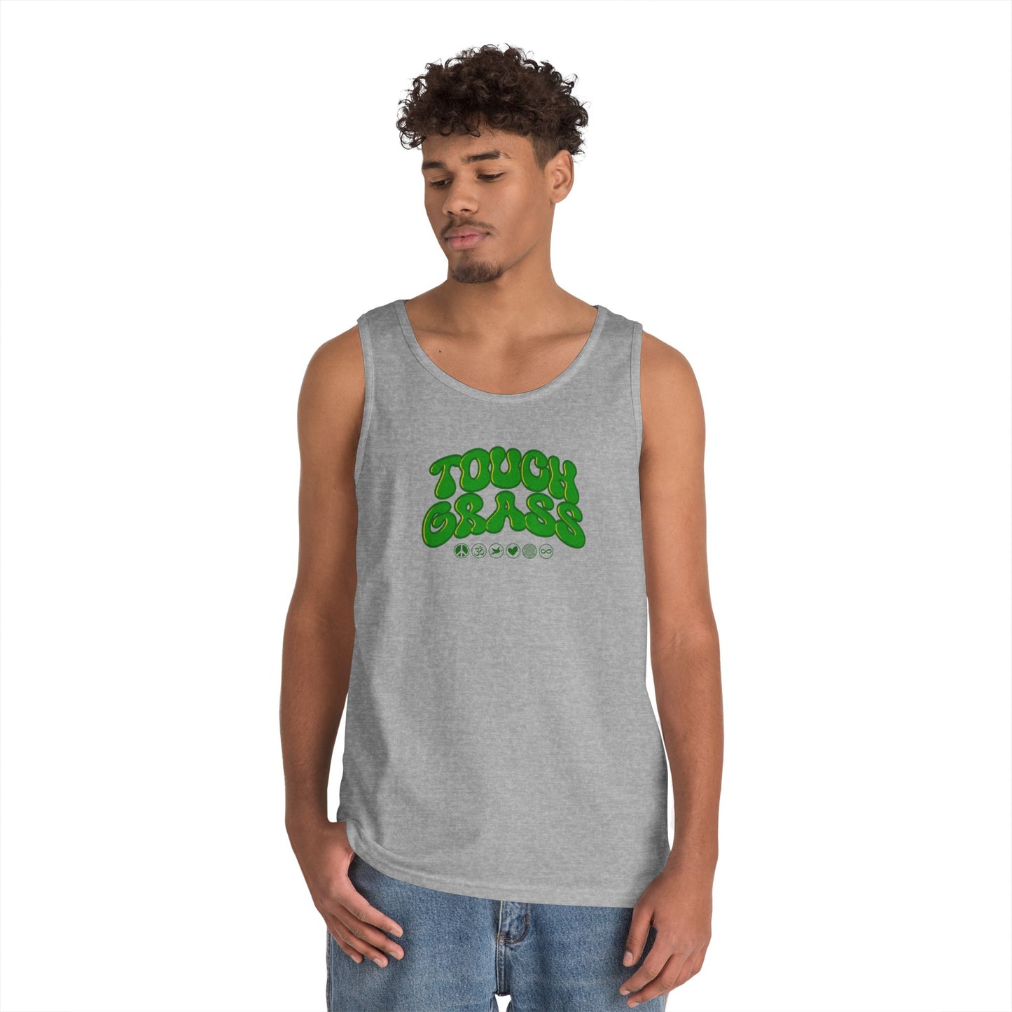 Unisex Heavy Cotton Tank Top - Touch Grass !!