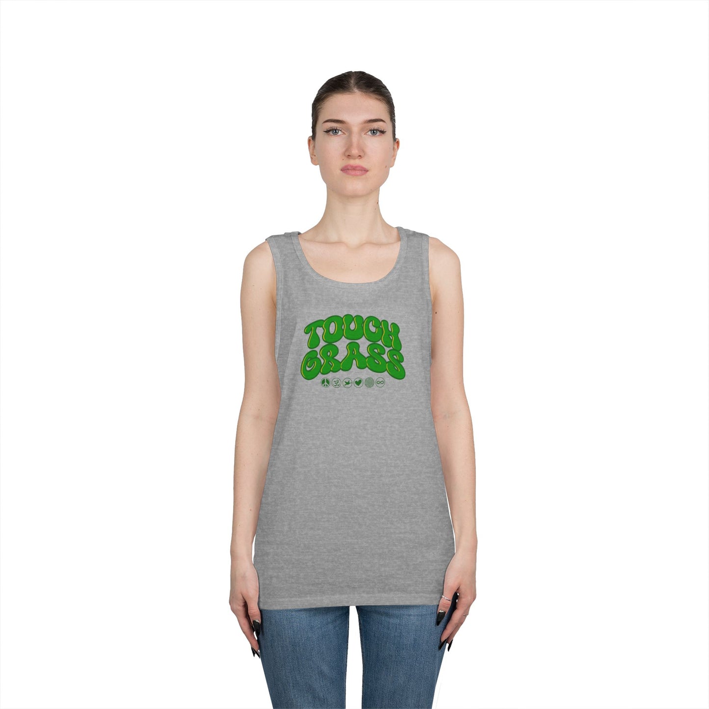 Unisex Heavy Cotton Tank Top - Touch Grass !!